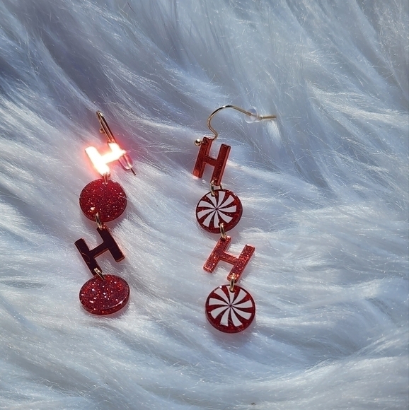 Christmas HoHo Dangle Earrings - Picture 2 of 3
